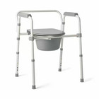 3in1 Adult Toilet Seat Potty Chair Folding Commode Bedside Portable Gray 350 Lbs