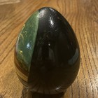 Vintage Russian Hand Painted Wooden Lacquer Egg - Church   Landscape Scene