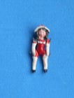 Vintage Miniature Dollhouse Painted Metal Girl Doll With Moveable Joints 1 1 2 