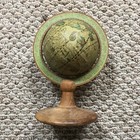 Vintage Desktop Globe 7  Tall Old World Zona Mcm Wood Base Antique Decor Zona