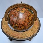 Vintage Old World Tabletop Zodiac 6 5  Diameter Globe Wood