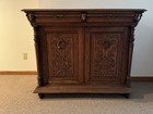 Antique 19th-century Carved French-style Buffet With Cabinet  Two Piece Set