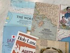 10 Vintage Maps Of The World  Holy Land  Australia  Japan 1958 - 1990