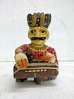 Vintage Old Rare Indian Hand Painted Wooden Folk Musician Men Sculpture   Figure