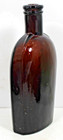 C1880 Amber    1 2 Pint Strap Side  Whiskey Flask