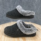 Bobs Skechers Slippers Women 6 5 Gray Keepsakes Ice Angel Mules Knit Faux Fur