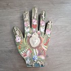 Vintage Mexican Folk A Wooden Milagros Painted Hand Of Fatima Milagro Chip