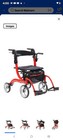 Drive Medical Nitro Duet Rollator Walker And Wheelchair Chair  Red  open Box 