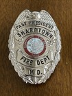 Vintage Obsolete Sharptown Maryland Fire Department Badge Past President