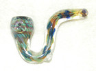 Art Glass Free Standing Smoking Tobacco Pipe   Carb   Spiral Design   Euc