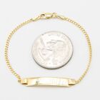 Kids Engravable Id Miami Cuban Bracelet Real 10k Yellow Gold 6 