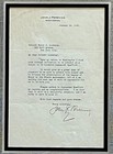 General John  blackjack  Pershing D 1948 Signed Letter Framed Display-bas Letter