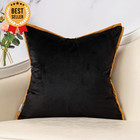 20x20 Black Gold Velvet Leopard Print Pillow Cover Luxury Modern Cushion Case