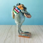 Real Frog Playing Guitar Vintage Mexican Folk  Art Anthropomorphic Taxidermy 8  