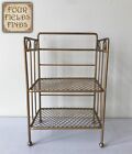 Vintage Farmhouse Gold Metal Table Top Mesh Shelf 2 Tier 5 25 X 3 5 X 8 25 