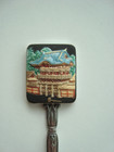 Vintage Japanese Toshikane        Sterling Silver Spoon With Ceramic Pavilion Insert