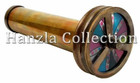 Vintage Antique Brass Double Rotating Wheel Stained Glass Kaleidoscope Handmade