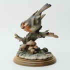 Giuseppe Armani Sparrow W  Mushrooms Bird Figurine W  Attached Base - Signed