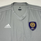Adidas Orlando City B Men   s Large Jersey Style Short Sleeve T Shirt Gray Mls