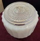Vintage Art Deco Frosted Clear Glass Skyscraper Ceiling Light Shade Globe 1940s