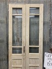 Antique French Double Doors  37 5x83  3 Pane Glass  European Reclaimed G177
