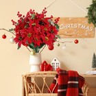 Sggvecsy Artificial Poinsettia Bouquet 17       Bush Burgundy 