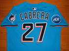 Miami Marlins Edward Cabrera Game Used Worn 2025 Alternate Jersey  cubs 