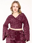 Women s Criss Cross Butterfly Print Cotton Bell Sleeve Top Wholesale Lot Mix