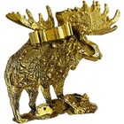 Moose Bolo Tie Clip - Gold Colored Moose   Moose Club - Western Bolo Tie Clip