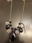 Silver-tone Cable Chain Teardrop Crystal Charm Pendant Necklace Dangle Lobster