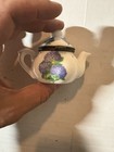 Hinged Trinket Box Tea Pot Porcelain Floral Painted Mini Storage 