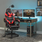 Gaming Chair  Backrest And Seat Height Adjustable Swivel Recliner Racing Office 