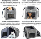 Dog Bike Basket  Expandable Soft-sided Pet Carrier Backpack With 4 Open Doors  4