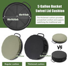 2 Pcs 5 Gallon Bucket Seat Bucket Swivel Lid Cushion 360 Degree Swivel Bucket Se