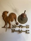 Vintage Copper And Brass Rooster Weathervane Tabletop 19    Tall