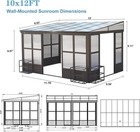 Domi Outdoor 10x12ft Wall Mounted Sunroom With Pc Roof   Lockable Sliding Doors