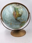 Replogle Land And Sea Globe 12  Double Axis Raised Textured Ussr 1960s Vintage