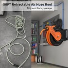 Giraffe Tools Retractable Air Hose Reel 50ft Air Compressor Hose 180   Swivel