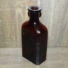 Vintage Antique Apothecary Empty 5 5  Medicine Bottle Amber Brown Cork Top