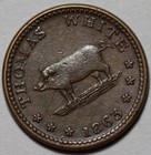 1863 Civil War Token - Thomas White - Abattoir Place - New York  Ny