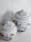 Vintage Cream-colored Ceramic Canister Set To Store Sugar  Flour  Coffee Or Tea