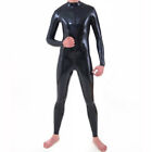 Men Latex Catsuit Front Zipper Handmade Bodysuit Rubber Jumpsuit Club Wear