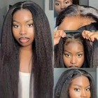 250  Density 5x5 Kinky Straight Glueless Yaki Human Hair Wig - Pre-cut Lace