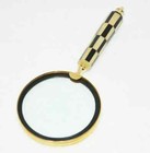 Antique Vintage Maritime Brass Magnifying Magnifier Glass Sturdy Resin Handle