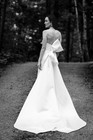 White Strapless Sleeveless A-line Wedding Dress W  Back Bow   Train