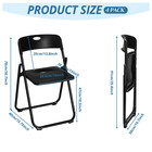 4 Pieces Outdoor Heavy Duty Plastic Folding Chairs With Reinfoced Steel Frame