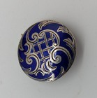 Antique Birmingham Sterling Guilloche Enamel Buttons Set 6 Blue 1907 W Case