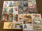 Lot Of 25 Vintage Greetings Antique postcards With Bird birds  In Sleeves-j116