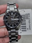 Casio Mtp-e740-1av Men   s Black Dial Day Date Stainless Steel Watch New