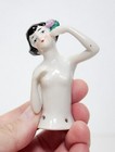 Antique Made In Germany Nude Half Doll Lady Porcelain Pin Cushion